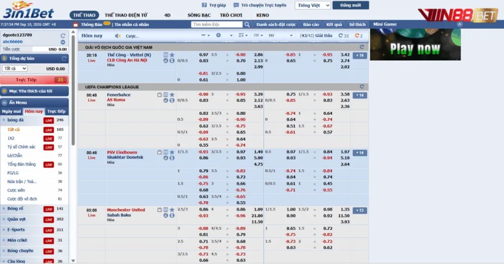 3in1Bet & PS3838